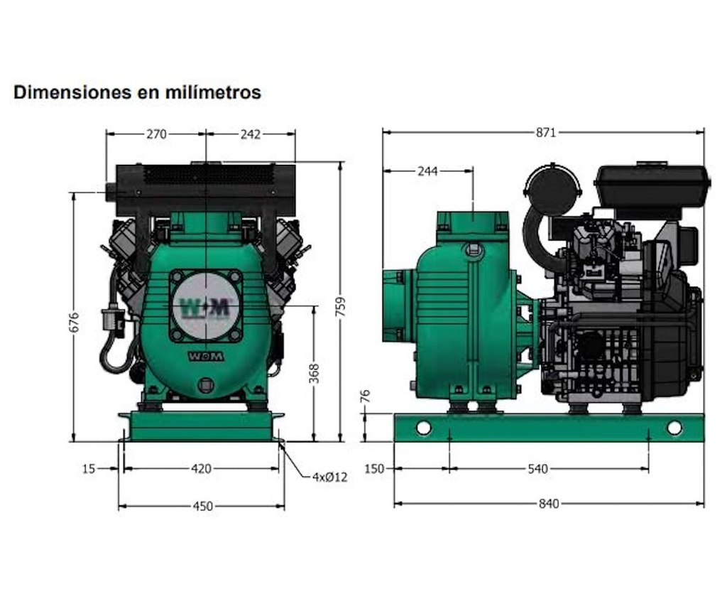 Motobomba Autocebante 27Hp Diesel 6X6" Barnes Ad 6B 270-Hf-E