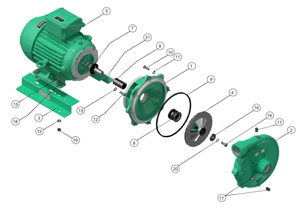 Motobomba Centrifuga 7.5Hp 220V 1F 1.5X1.5" Barnes Mse 1.5 75-1 Ss