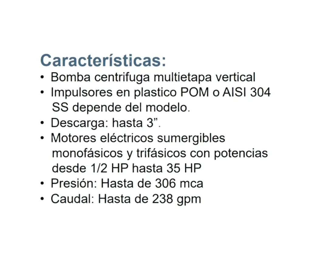 Motobomba Lapicero 3” 0.5Hp 110V 1F 1″ Barnes 3St 16-9-5