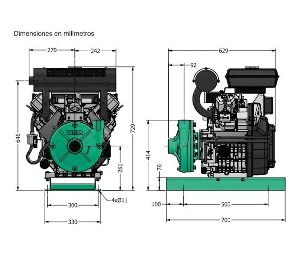Motobomba Centrifuga 27Hp Diesel 2X1.5" Barnes Gd 1.5C 270-Hf-E
