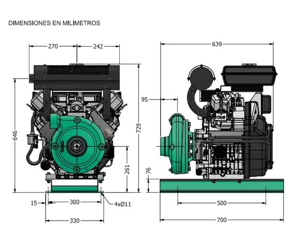 Motobomba Centrifuga 27Hp Diesel 2.5X2" Barnes Gd 2C 270-Hf-E