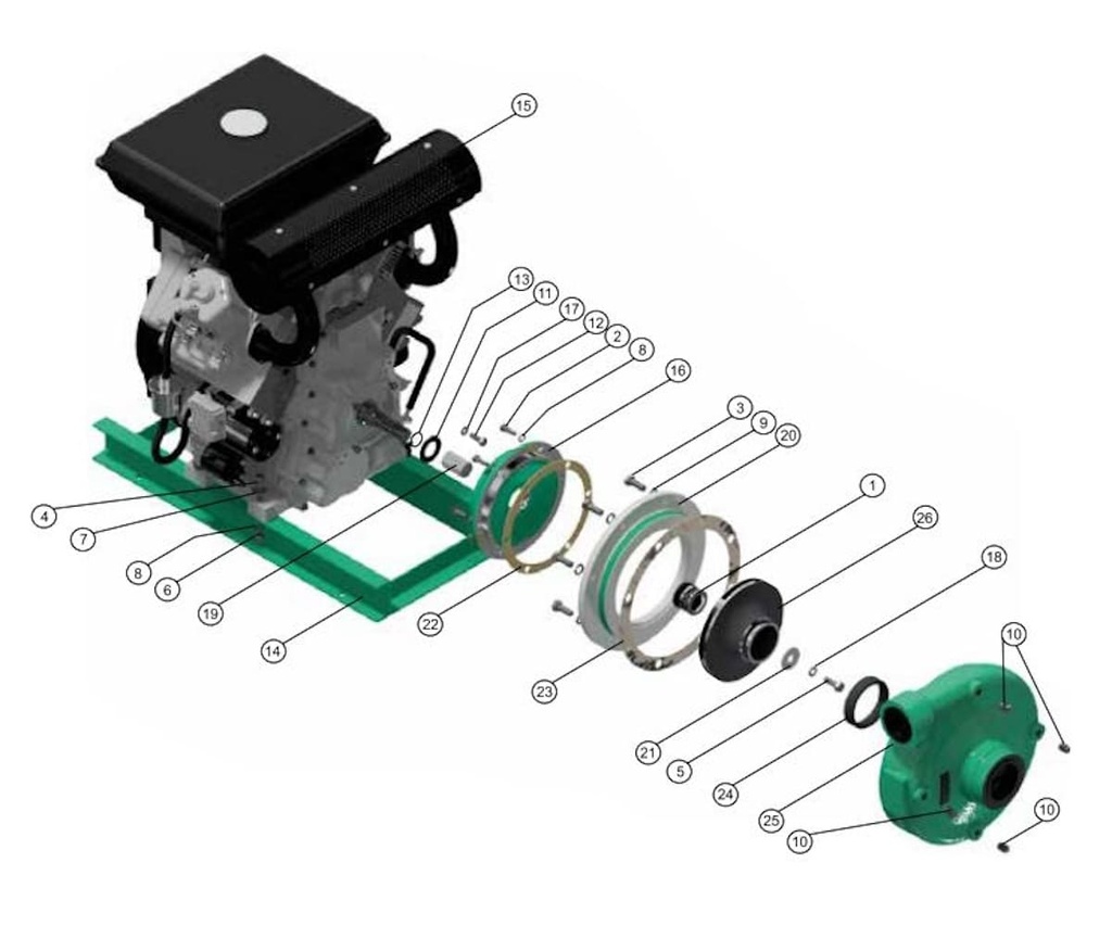 Motobomba Centrifuga 27Hp Diesel 2.5X2" Barnes Gd 2C 270-Hf-E