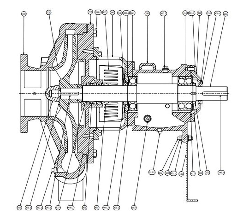 Motobomba Centrifuga Eje Libre 250X200mm Barnes Irpx 250-200-480