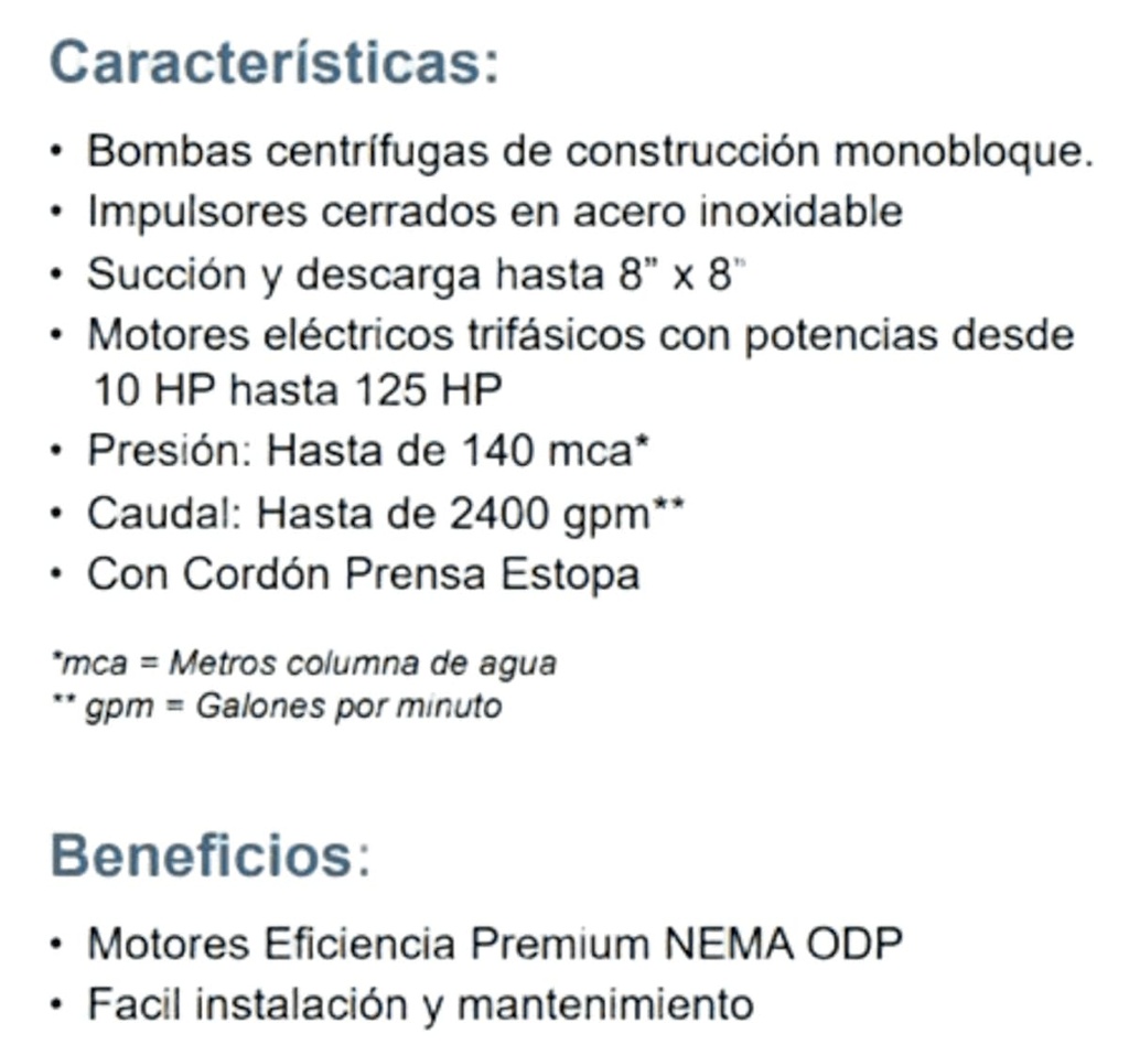 Motobomba Vertical en Linea 30Hp 220-440V 3F 4X4" Barnes Ivp cc 4X4X7