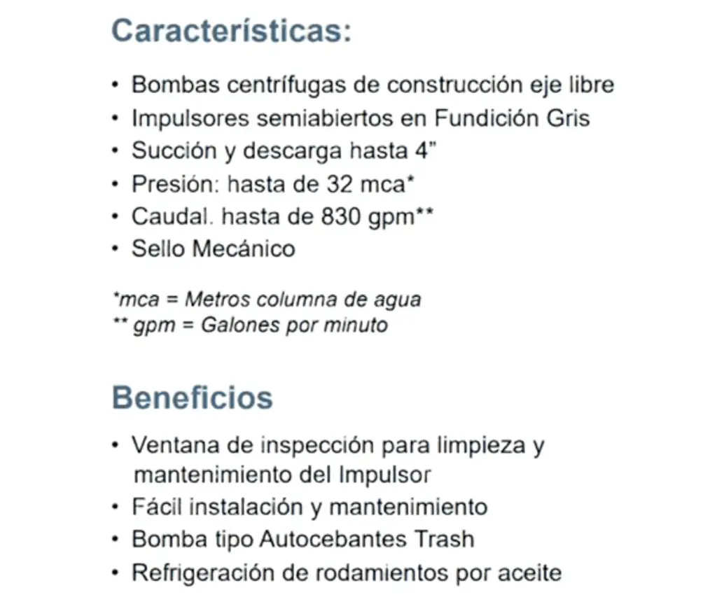 Motobomba Centrifuga Trash Eje Libre 3X3" Barnes Swp 3X3X8