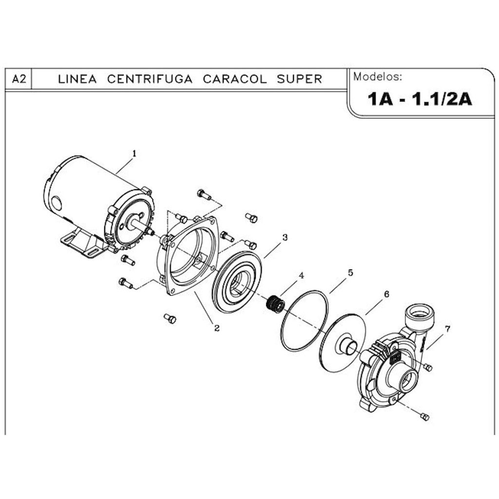 Motobomba Centrifuga 0.5Hp 110-220V 1F 1.25X1" Ihm Caracol Super 1A-1/2W