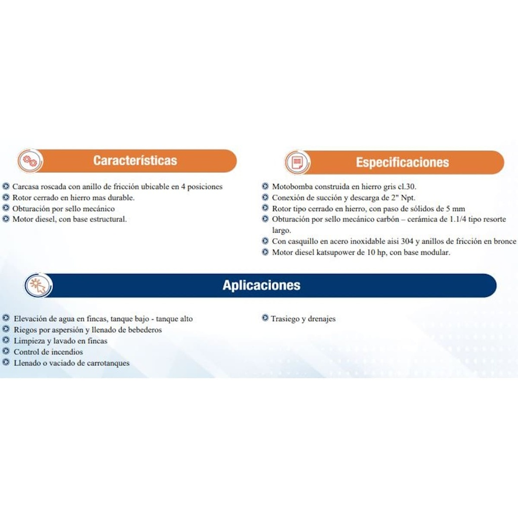 Motobomba Centrifuga 10Hp Diesel 2x2" Ihm Hy-Flo 20Ag/F400A