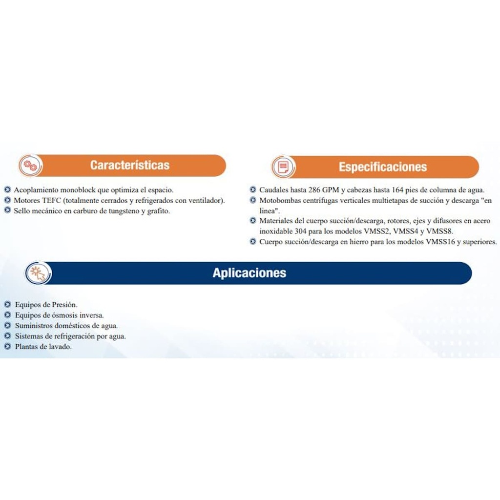 Motobomba Multietapas V 10Hp 220-440V 3F 2X2" Ihm Ture Vmss8-120