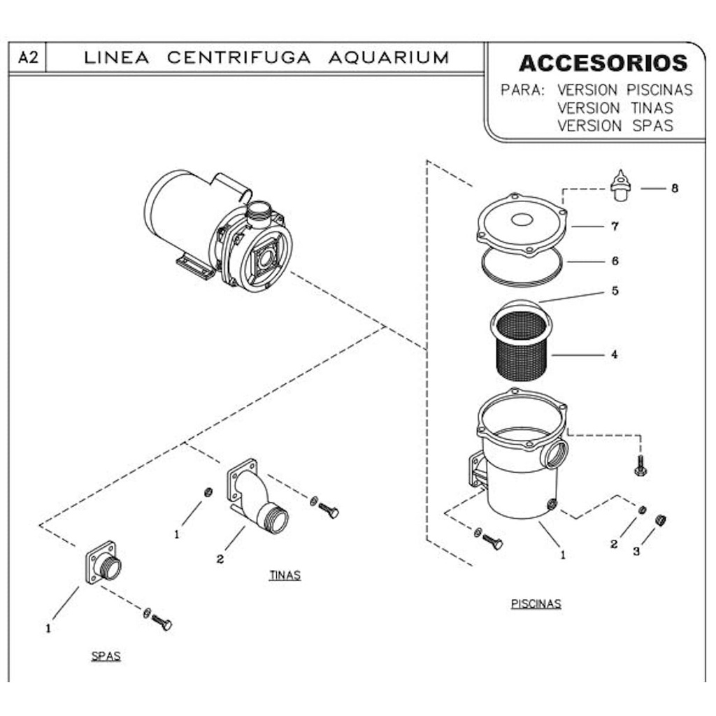 Motobomba Piscina 2Hp 220-440V 3F 2X2" Ihm Aquarium Aba-2Tw IE3