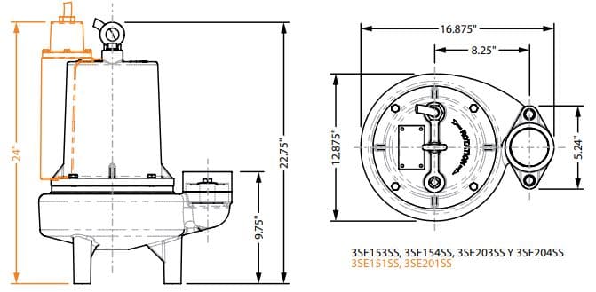 61170011 / Motomba Sumergible  2Hp 3F 220V Barmesa 3SE203SS