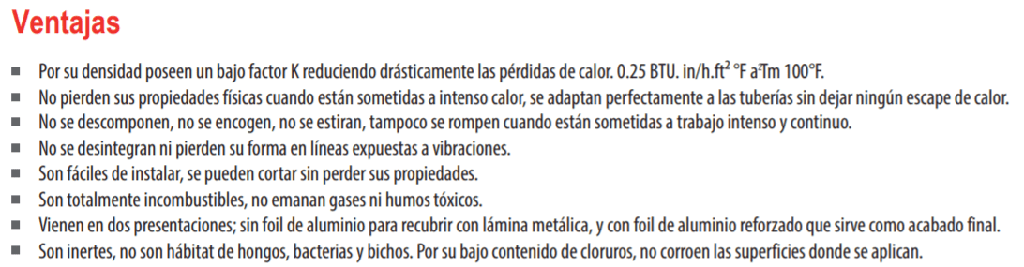 42528001 / Cañuela aislante lana mineral sin foil  91 cm    1/2&quot;X 1&quot;