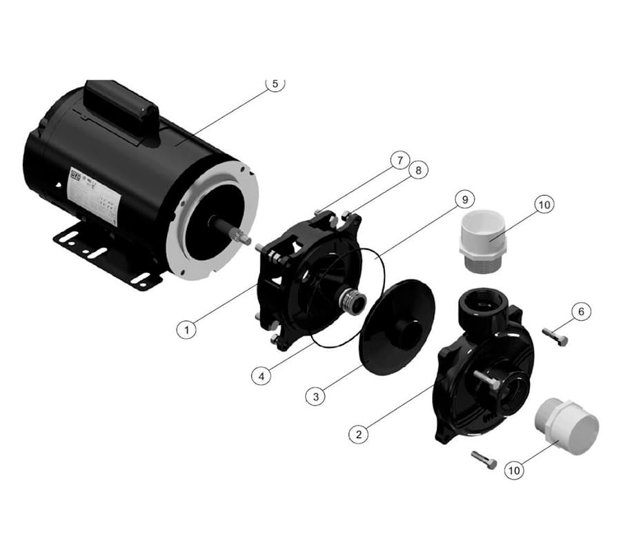 Motobomba Centrifuga 1.5hp 110 220V 1F 1.5x1.5" Barnes EEP 1.5 15-1