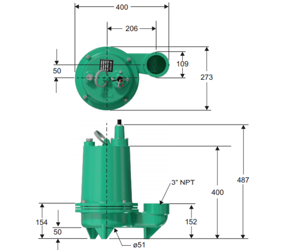 Motobomba Sumergible 2Hp 440V 3F 3" Barnes Ne 3 20-2-440