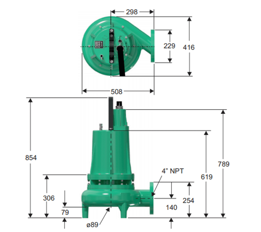 Motobomba Sumergible 4.5Hp 220V 3F 4" Barnes Ne 4 45-4-220