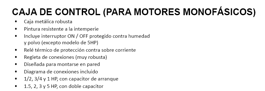 CCQA1/2230 / Caja Control Aquapak Lapicero 1/2hp / 220V 1F