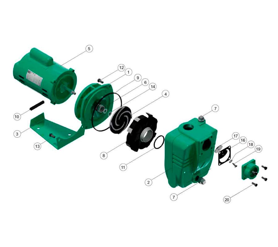 Motobomba Autocebante 2Hp 110-220V 1F 2X2" Barnes Ae 2 20-1