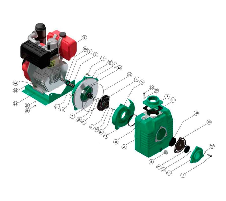 Motobomba Autocebante 10Hp Diesel 3X3" Barnes Ad 3 100 Hf-E