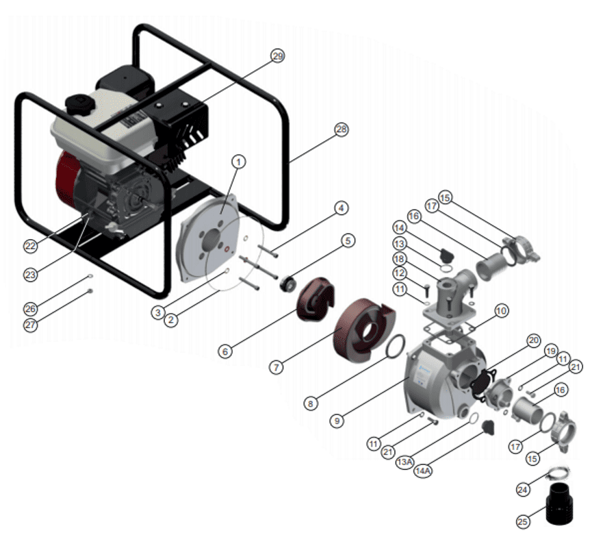 Motobomba Autocebante 6.5Hp Gasolina 2X2" Barnes Aag 2 65 Hf