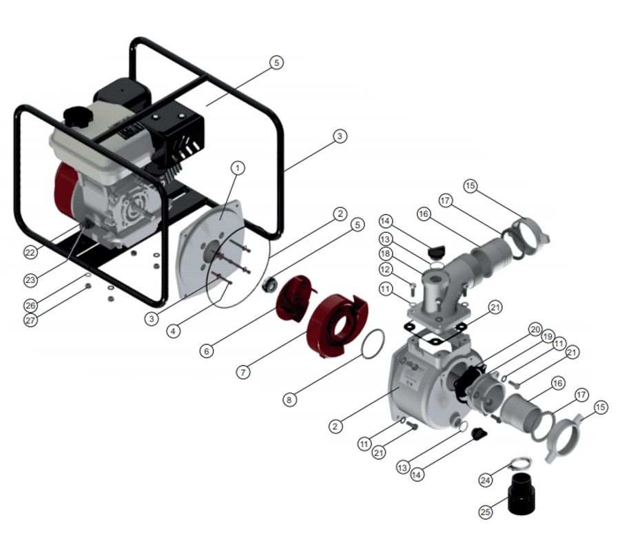 Motobomba Autocebante 6.5Hp Gasolina 3X3" Barnes Aag 3 65 Hf