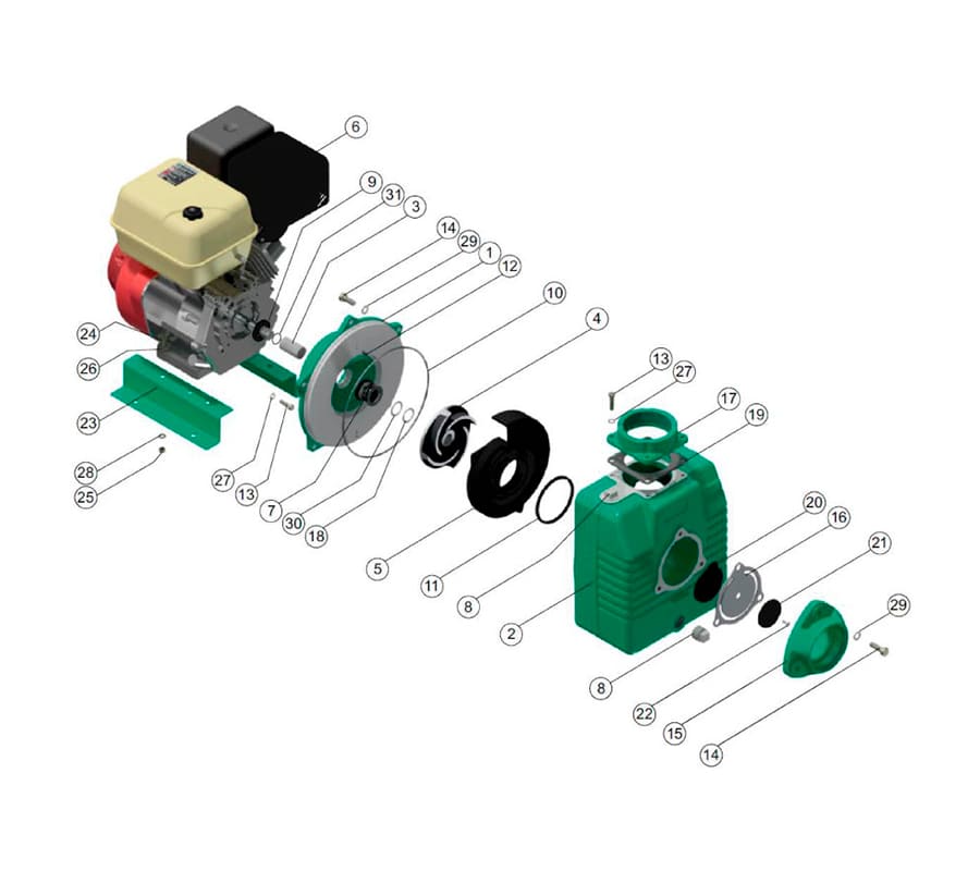 Motobomba Autocebante 9Hp Gasolina 3X3" Barnes Ag 3 90 Hf