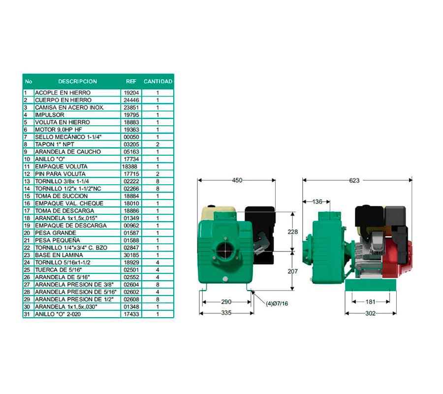 Motobomba Autocebante 9Hp Gasolina 3X3" Barnes Ag 3 90 Hf