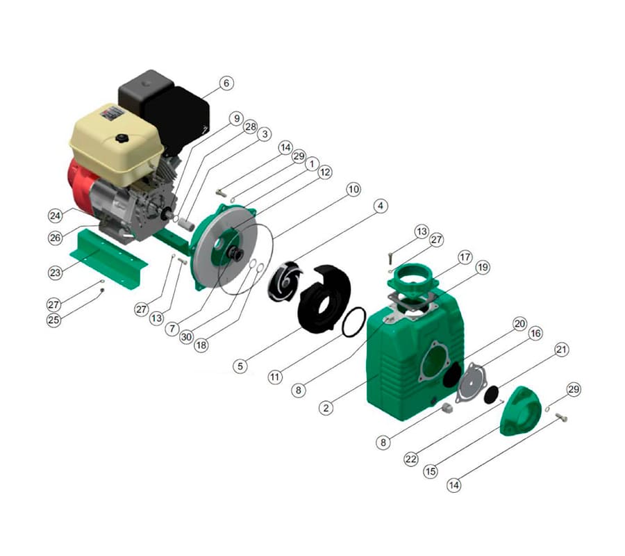 Motobomba Autocebante 13Hp Gasolina 4X4" Barnes Ag 4 130 Hf