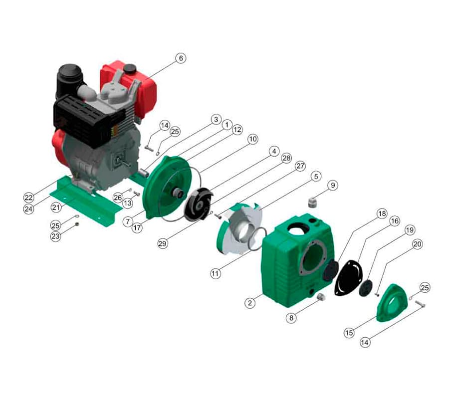 Motobomba Autocebante 7Hp Diesel 3X3" Barnes Ad 3 70 Hf