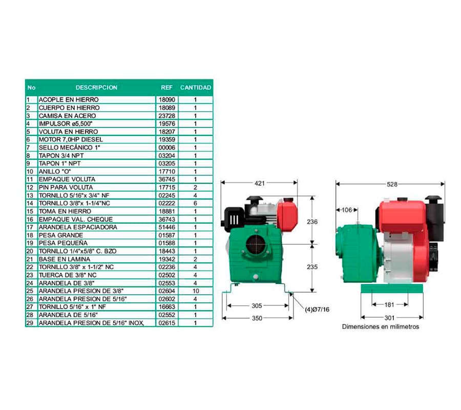 Motobomba Autocebante 7Hp Diesel 3X3" Barnes Ad 3 70 Hf