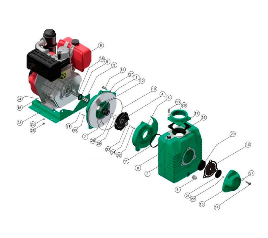 Motobomba Autocebante 10Hp Diesel 4X4" Barnes Ad 4 100 Hf