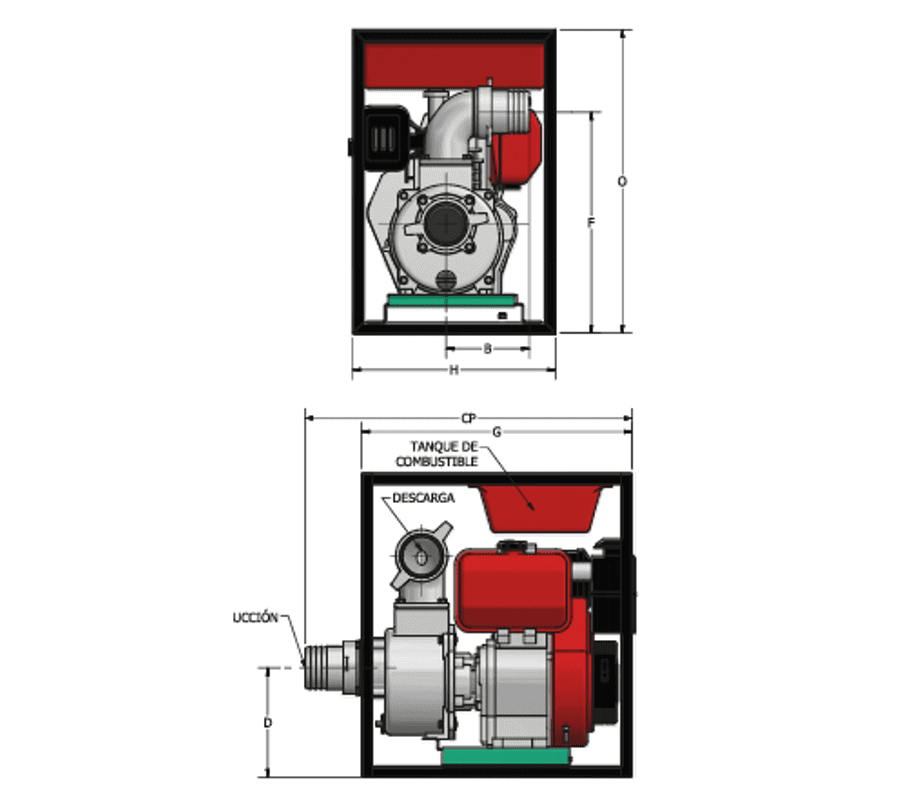 Motobomba Autocebante 10Hp Diesel 4X4" Barnes Aad 4 100 Hf-Tray