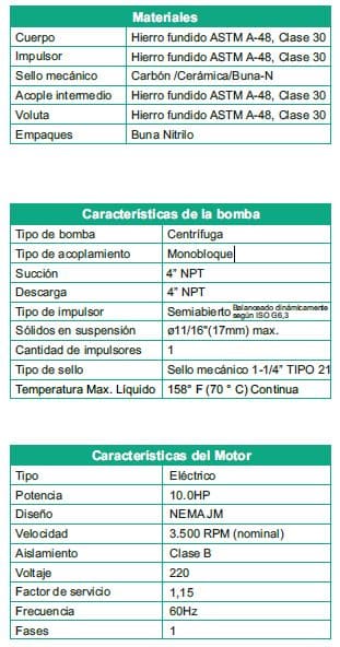 Motobomba Autocebante 10Hp 220V 1F 4X4" Barnes Ae 4 100-1