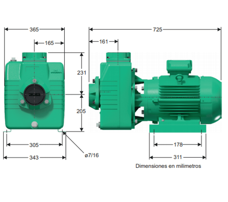 Motobomba Autocebante 15Hp 220-440V 3F 4X4" Barnes Ae 4 150