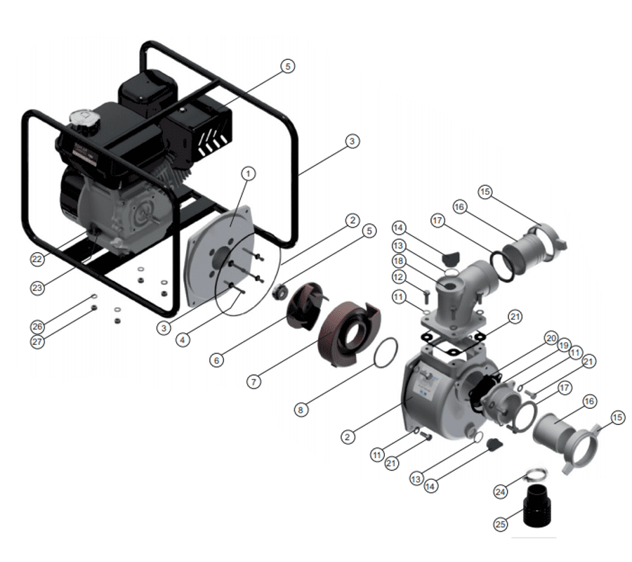 Motobomba Autocebante 6.5Hp Gasolina 3X3" Barnes Aag 3 65 Kl