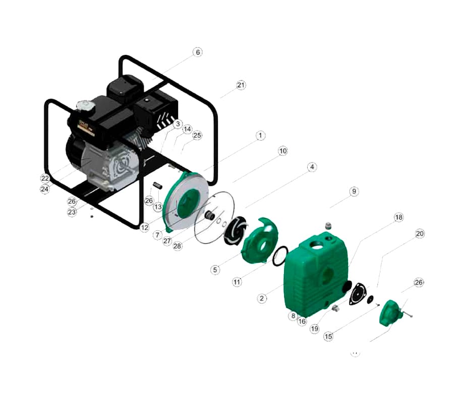 Motobomba Autocebante 6.5Hp Gasolina 2X2" Barnes Ag 2 65 Kl