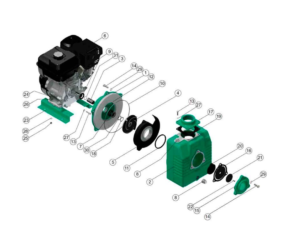 Motobomba Autocebante 9.5Hp Gasolina 3X3" Barnes Ag 3 95 Kl