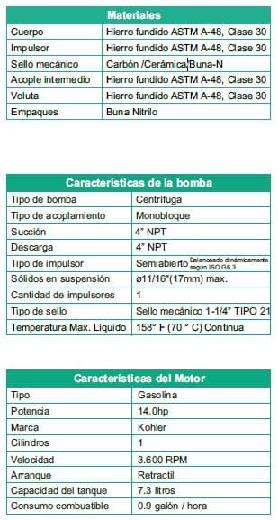 Motobomba Autocebante 14Hp Gasolina 4X4" Barnes Ag 4 140 Kl