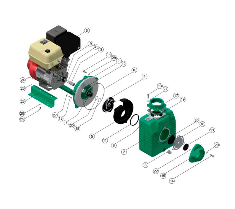 Motobomba Autocebante 15Hp Gasolina 4X4" Barnes Ag 4 150 Hf