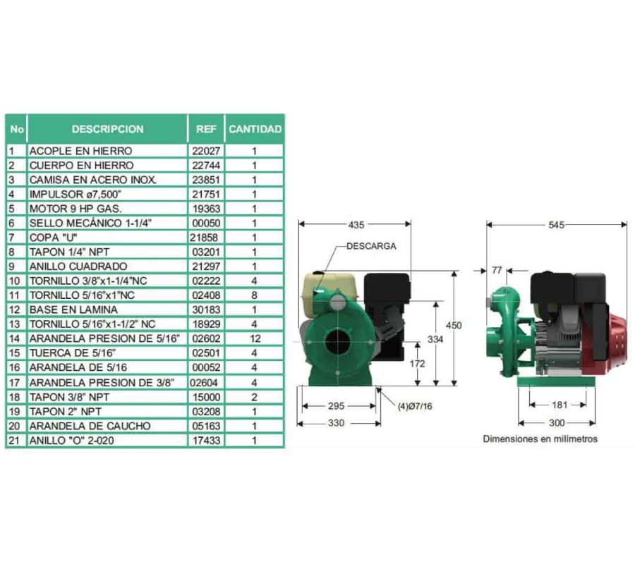 Motobomba Centrifuga 9Hp Gasolina 3X3" Barnes Hg 3 90 Hf