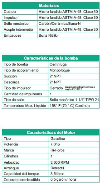 Motobomba Centrifuga 7Hp Diesel 2X2" Barnes Hd 2 70 Hf