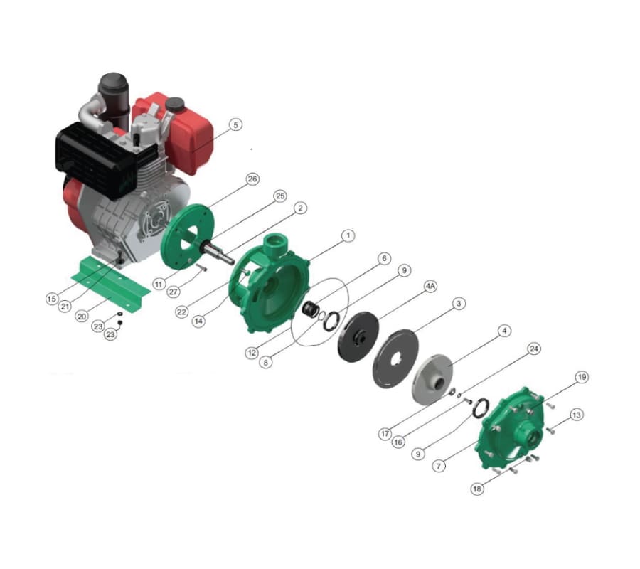 Motobomba Centrifuga 10Hp Diesel 2X2" Barnes Hd 2 100-2 Hf-E