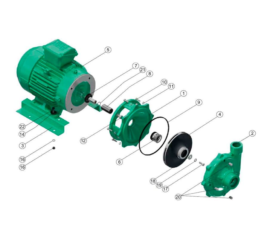 Motobomba Centrifuga 10Hp 220 440V 3F 2X1.5" Barnes Ke 1.5 100