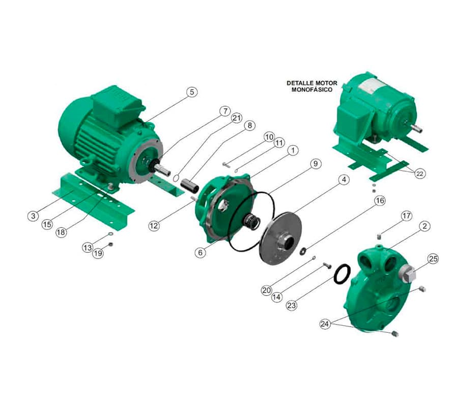 Motobomba Centrifuga 7.5Hp 220 440V 3F 2X2" Barnes He 2 75