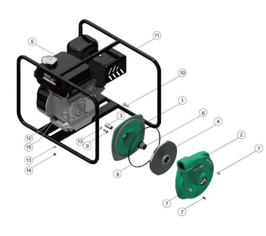 Motobomba Centrifuga 6.5Hp Gasolina 1.5X1.5" Barnes Hg 1.5 65 Kl
