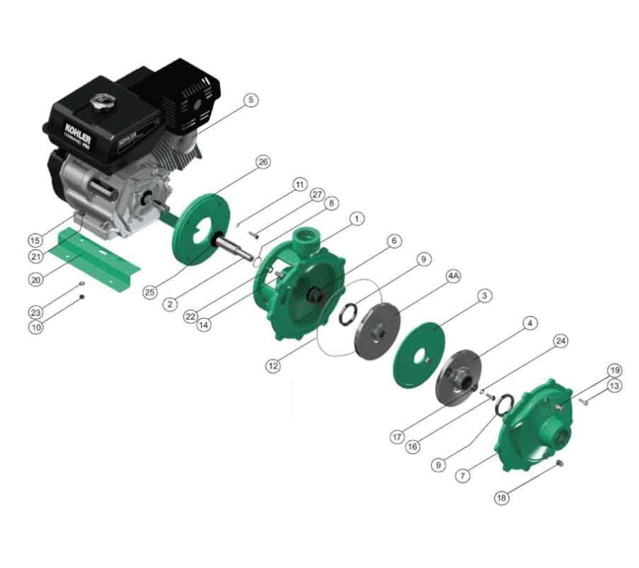Motobomba Centrifuga 14Hp Gasolina 2X2" Barnes Hg 2 140-2 Kl