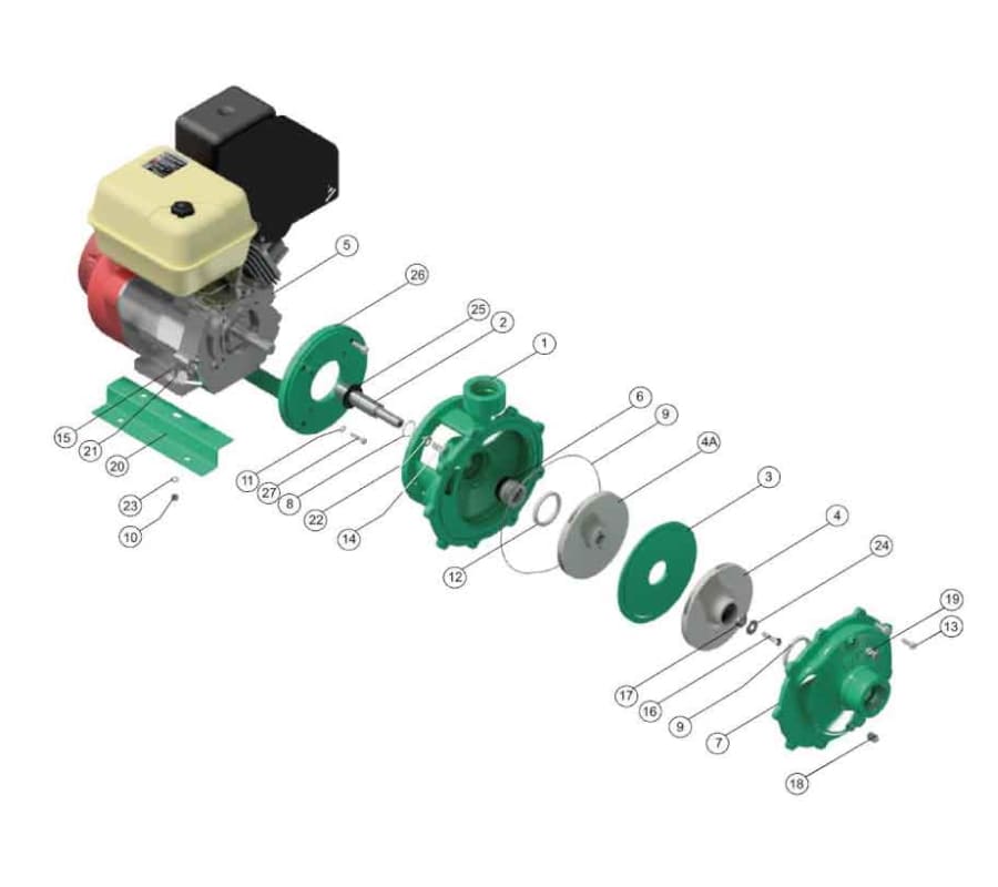 Motobomba Centrifuga 15Hp Gasolina 2X2" Barnes Hg 2 150-2 Hf