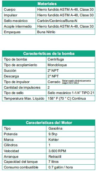 Motobomba Centrifuga 9,5Hp Gasolina 2X2" Barnes Hg 2 95-2 Kl