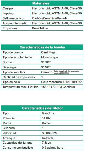 Motobomba Centrifuga 14Hp Gasolina 3X3" Barnes Hg 3 140 Kl