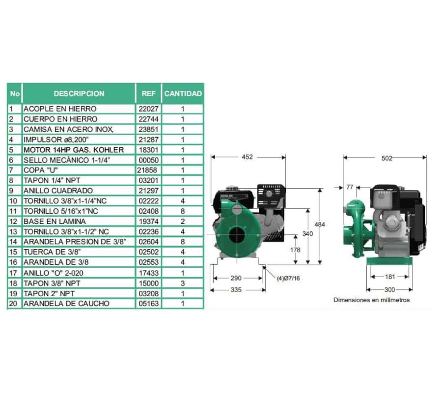 Motobomba Centrifuga 14Hp Gasolina 3X3" Barnes Hg 3 140 Kl