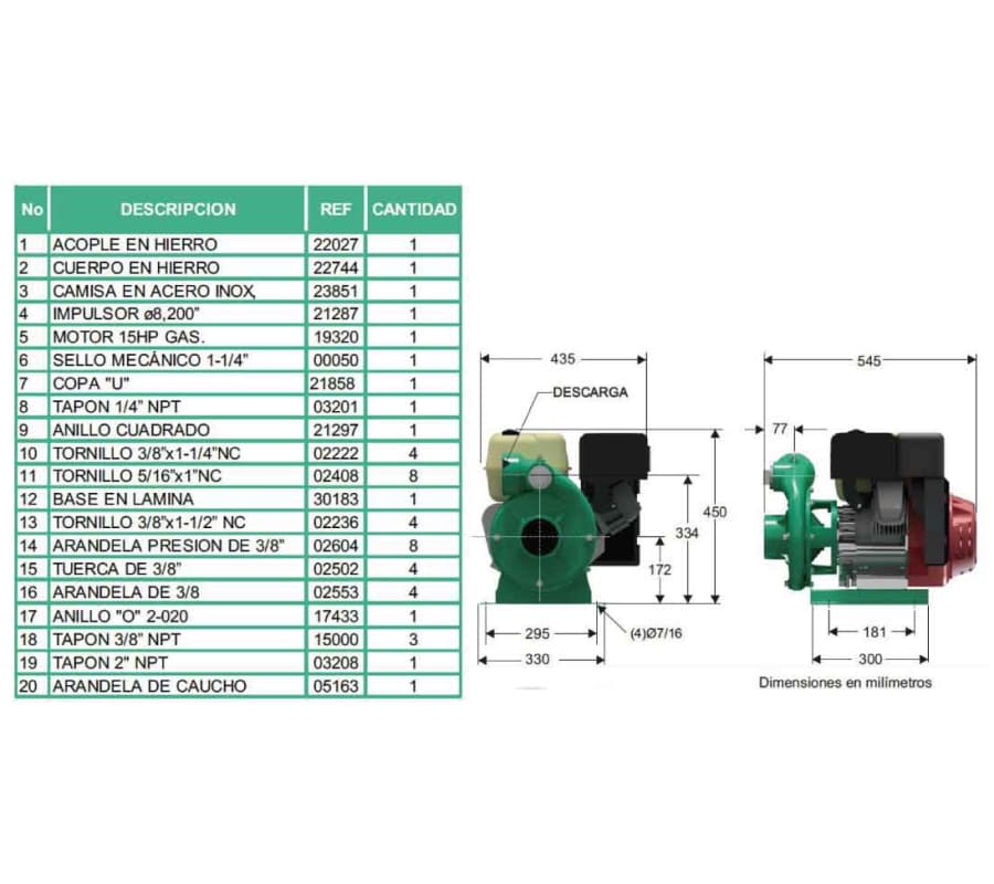 Motobomba Centrifuga 15Hp Gasolina 3X3" Barnes Hg 3 150 Hf