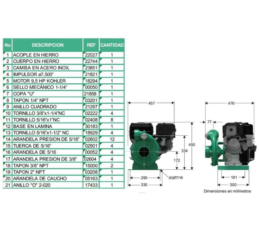 Motobomba Centrifuga 9,5Hp Gasolina 3X3" Barnes Hg 3 95 Kl